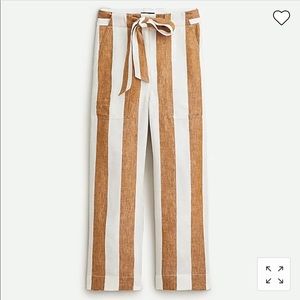J Crew striped linen pants